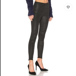 DL1961 Black Coated Raw Hem Haven Leggings 26